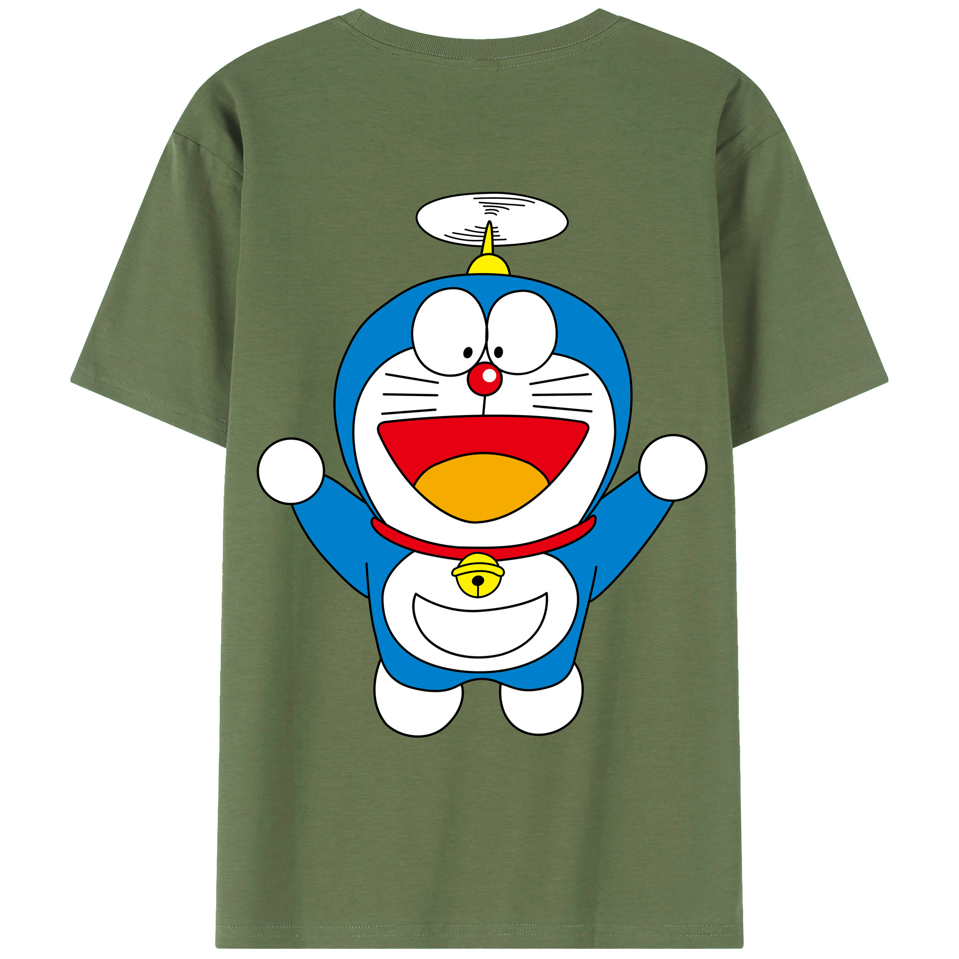 （画像用） ドラえもん Doraemon 綿100％ メンズ半袖Tシャツ（バックプリント） 通気性